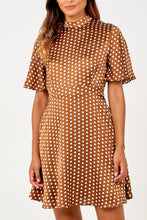 Load image into Gallery viewer, Polka Dot print Angel Sleeve Fit &amp; Flare Dress
