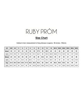 Load image into Gallery viewer, Ruby Prom size chart 
