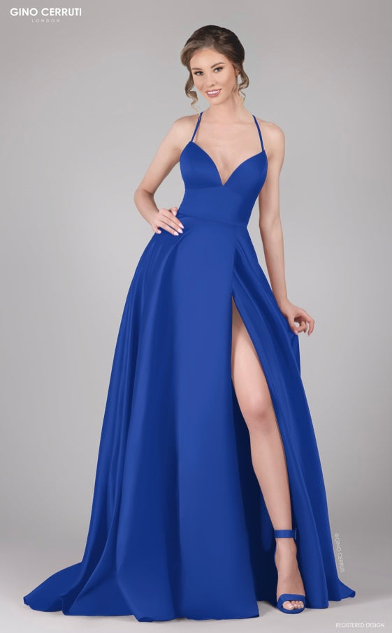 Royal Blue Satin Prom dress