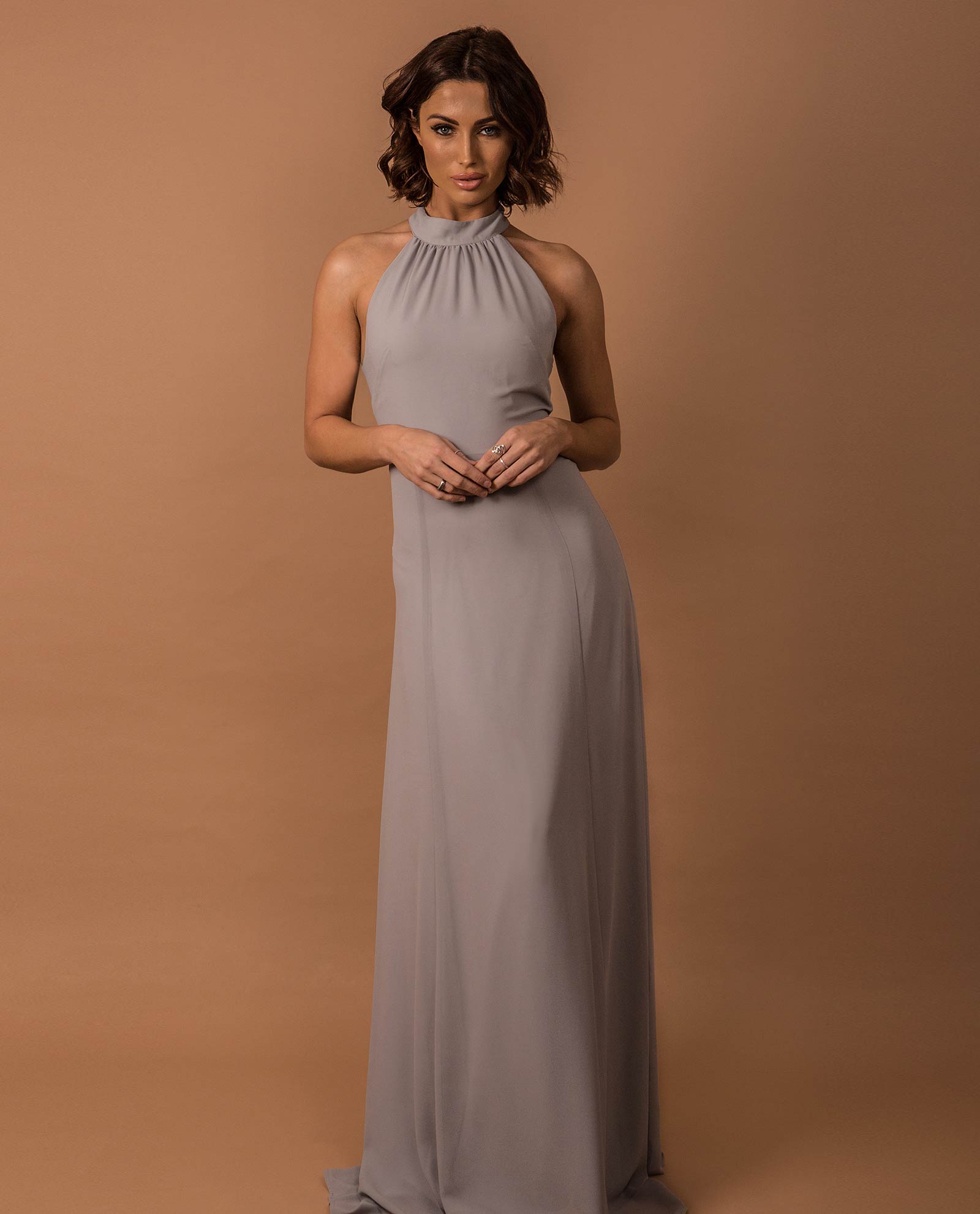 grey bridesmaid dress