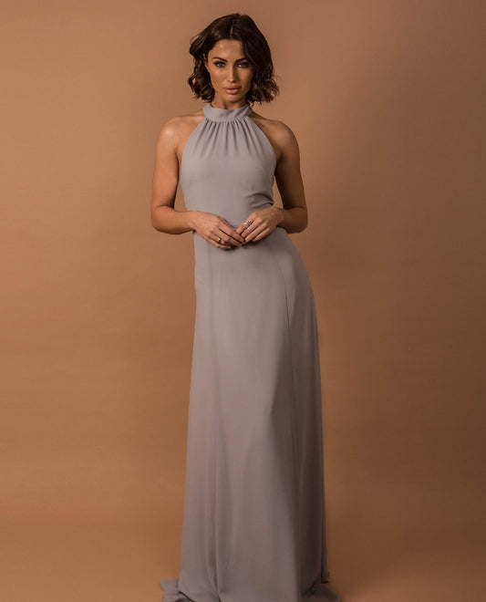 grey bridesmaid dress