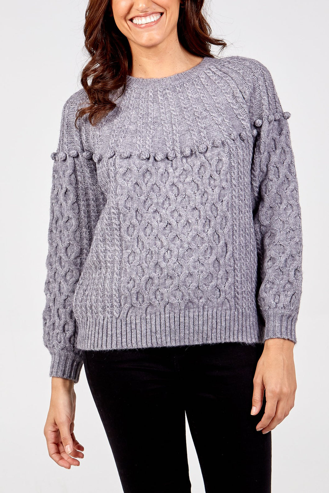 Chunky Knit Pom Pom Jumper | The Pretty Perfect Boutique