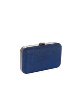 Load image into Gallery viewer, Royal blue glitter clutch bag
