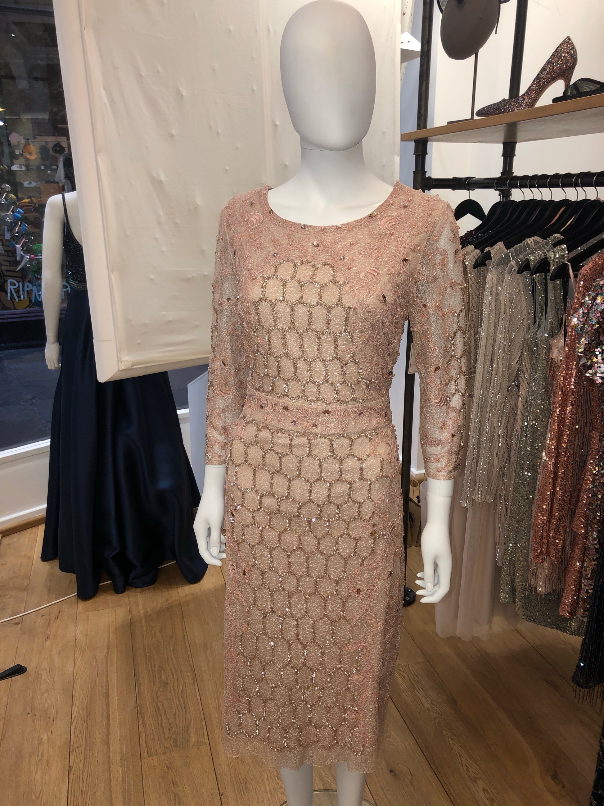 Rose gold mother of the bride dress