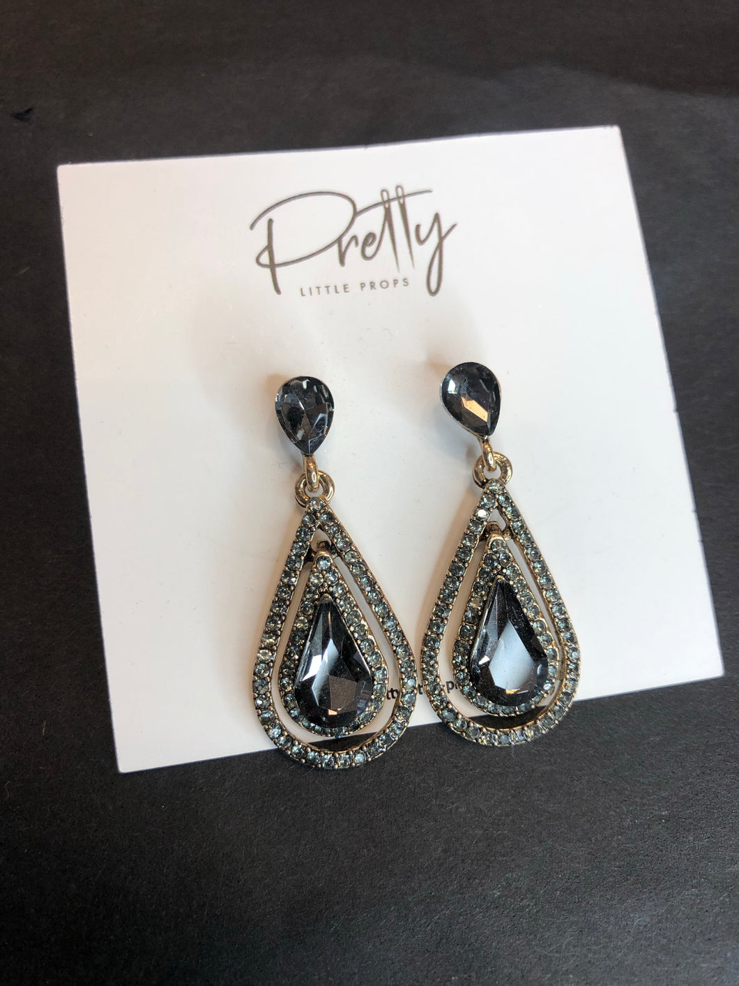 Grey Droplet Earrings