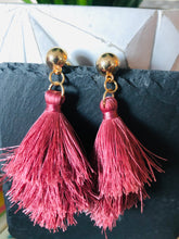 Load image into Gallery viewer, Pink ruffle earrings
