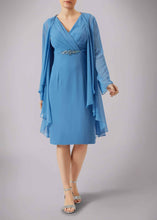Load image into Gallery viewer, powder blue mother of the bride and groom chiffon dress
