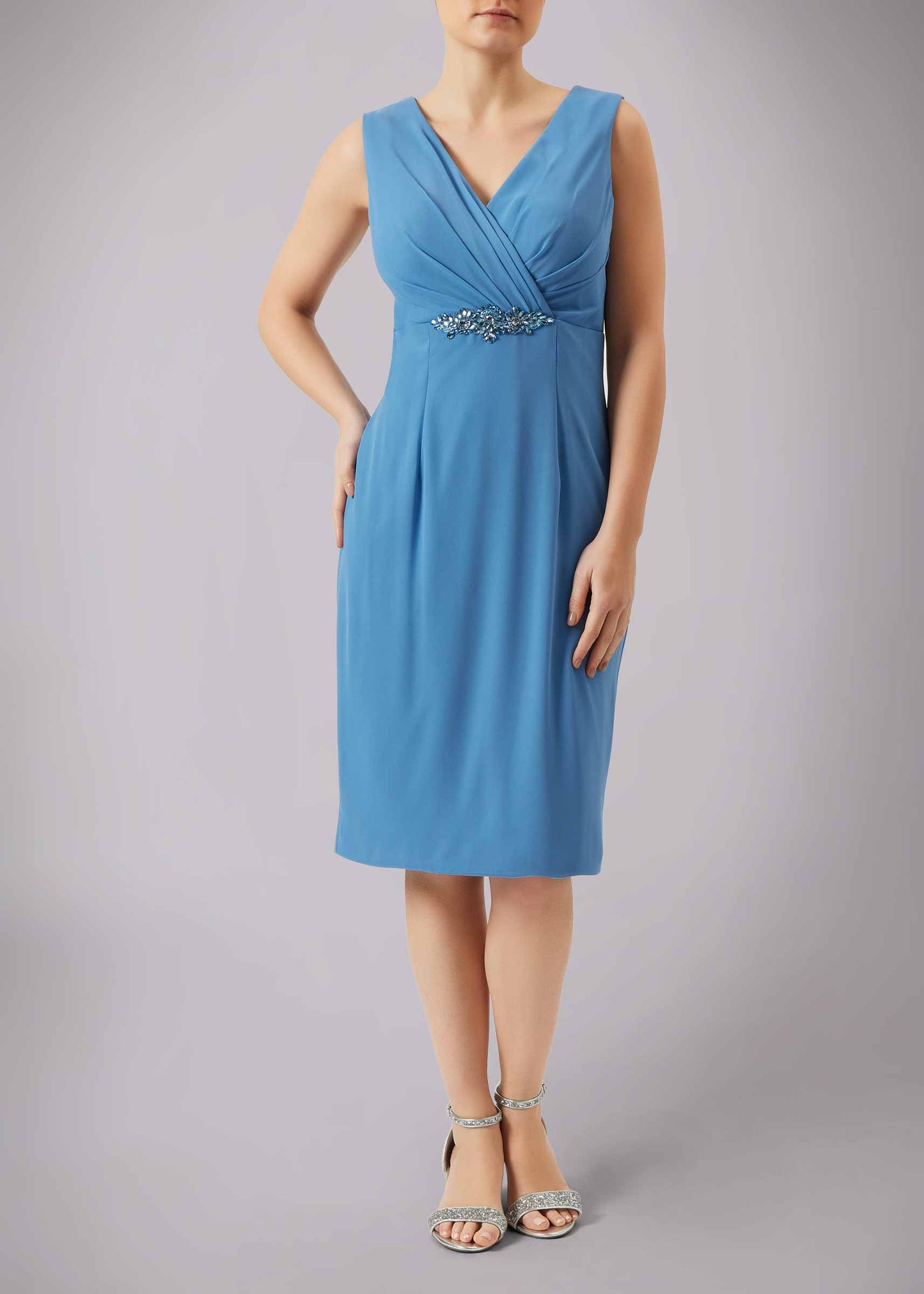 Blue mother of the bride and groom chiffon dress