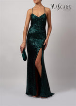 Load image into Gallery viewer, Forest green sequin sparkly dress
